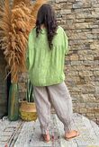 Kiti Paisley Damask Artist Smock Soft Olive